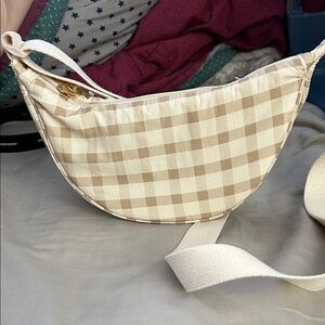 Universal Thread Cream and Tan Checkered Crossbody Bag